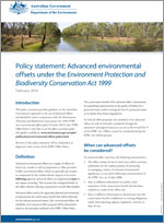 Policy statement: Advanced environmental offsets under the EPBC Act thumbnail