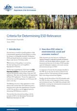 Criteria for determining ESD relevance thumbnail