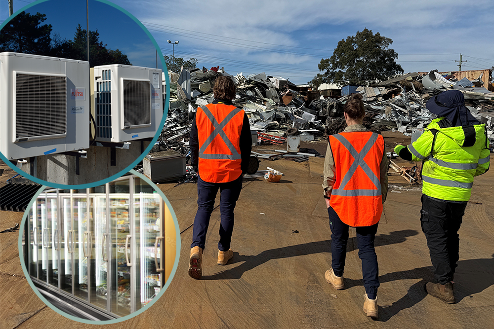 epa officers walking around a recycling centre